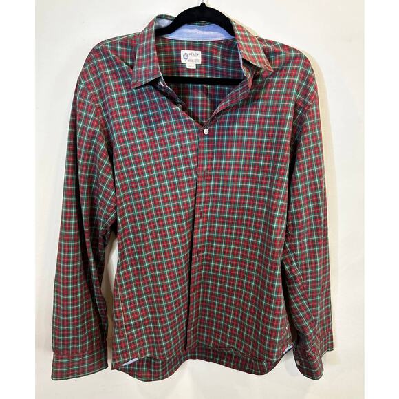 Lightweight Red & Green Plaid Button Up - J.Crew - Size M Men's - Picture 1 of 4